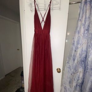 Long red dress